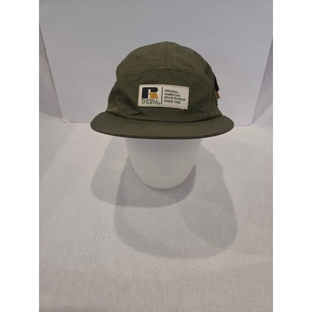 Russell Athletic 5 Panel Camp Hat Green American Sportswear Adjustable Strapback